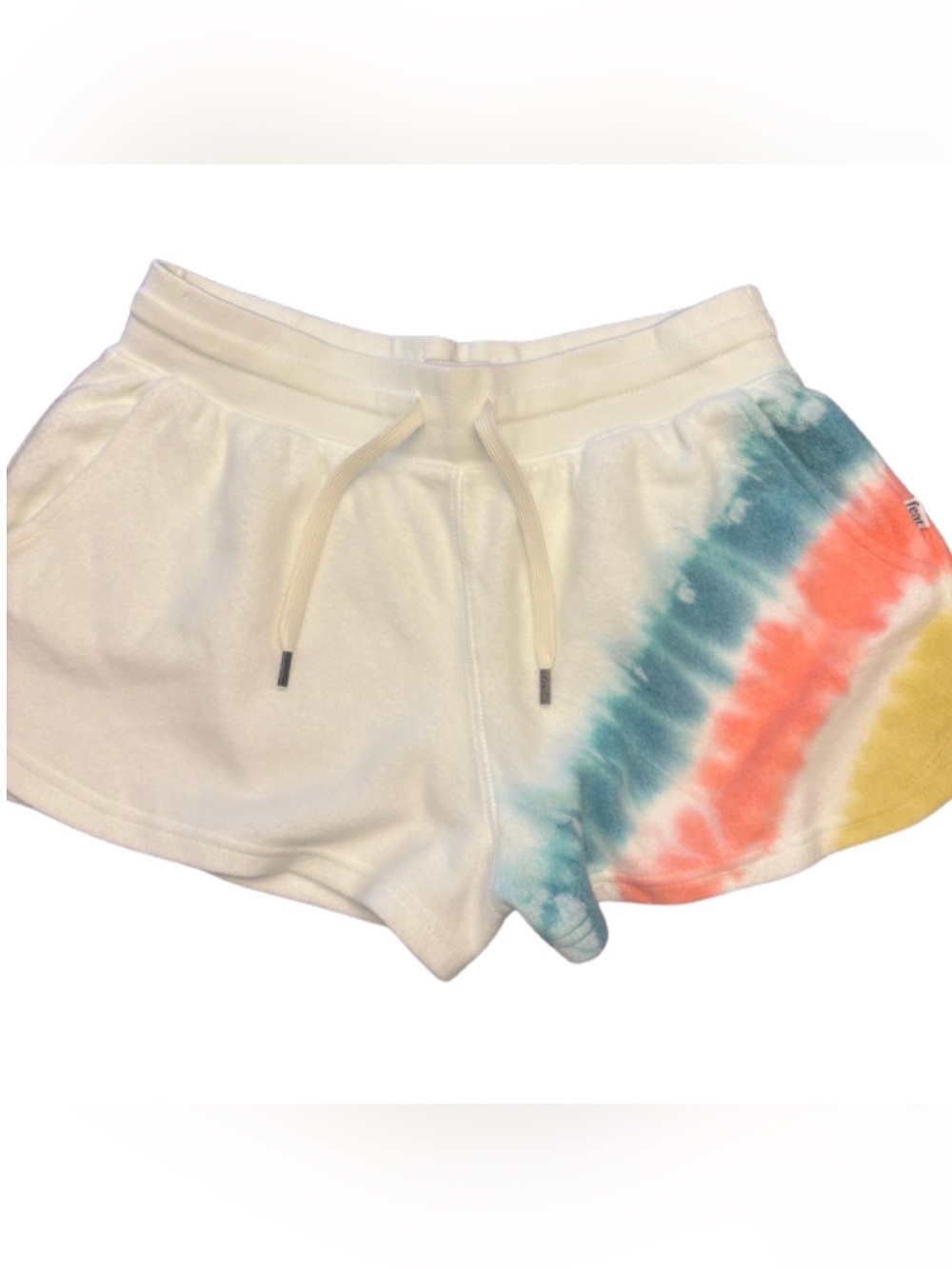 Feat Women's Cream Tie-Dye Trim Super soft Lounge Shorts